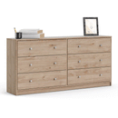 May Oak Finish Wooden 6 Chest of Drawers by Lavishway | Chest Of Drawers-49766