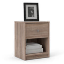 May Truffle Oak Finish 1 Drawer Bedside Table by Lavishway | Bedside Tables-49826
