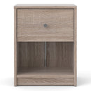 May Truffle Oak Finish 1 Drawer Bedside Table by Lavishway | Bedside Tables-49825