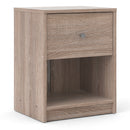 May Truffle Oak Finish 1 Drawer Bedside Table by Lavishway | Bedside Tables-49828