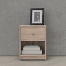 May Truffle Oak Finish 1 Drawer Bedside Table by Lavishway | Bedside Tables-49824