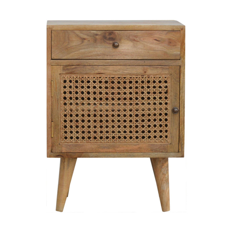 Maya 1 Rattan Door & 1 Drawer Bedside Cabinet by Lavishway | Bedside Tables-57688