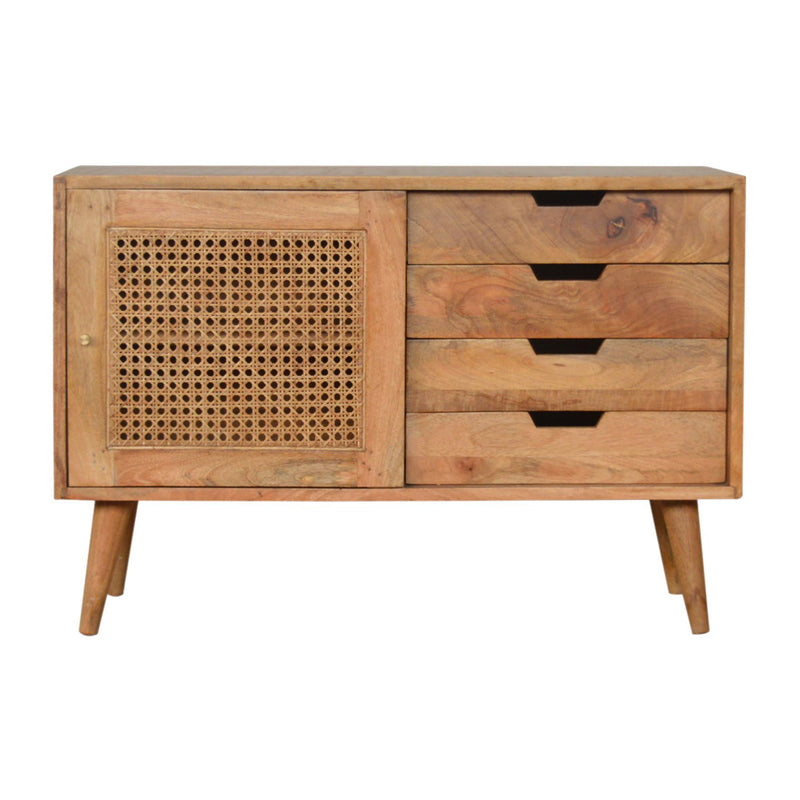 Maya Rattan 1 Door & 4 Drawer Hallway Cabinet by Lavishway | Hallway Cabinets-57710