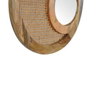 Maya Rattan Wood Frame Round Wall Mirror by Lavishway | Wall Mirrors-57538