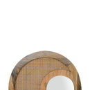 Maya Rattan Wood Frame Round Wall Mirror by Lavishway | Wall Mirrors-57537