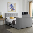 Mayfair Contemporary Grey Fabric TV Bed by Lavishway | Fabric Beds-35534