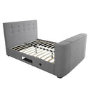 Mayfair Contemporary Grey Fabric TV Bed by Lavishway | Fabric Beds-35536