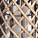 Glass Hurricane Natural Wicker Lantern by Lavishway | Candle Holders-51310