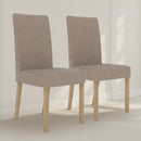 Melodi Beige Fabric Dining Chair Set of 2 by Lavishway | Dining Chairs-33659