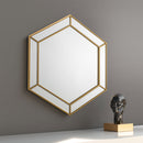 Melody Gold Hexagonal Decorative Wall Mirror by Lavishway | Wall Mirrors-61705