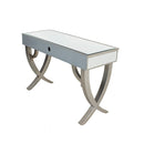 Mercury Silver Metal 1 Drawer Console Table by Lavishway | Hallway Console Table-24824