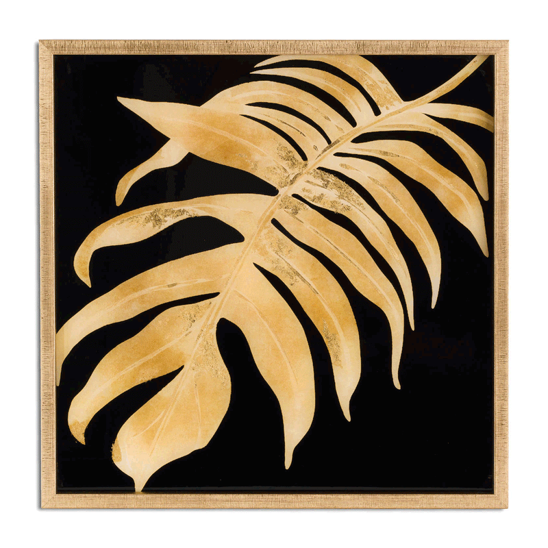 Metallic Leaf Glass Image Wall Art by Lavishway | Art Gallery-51212