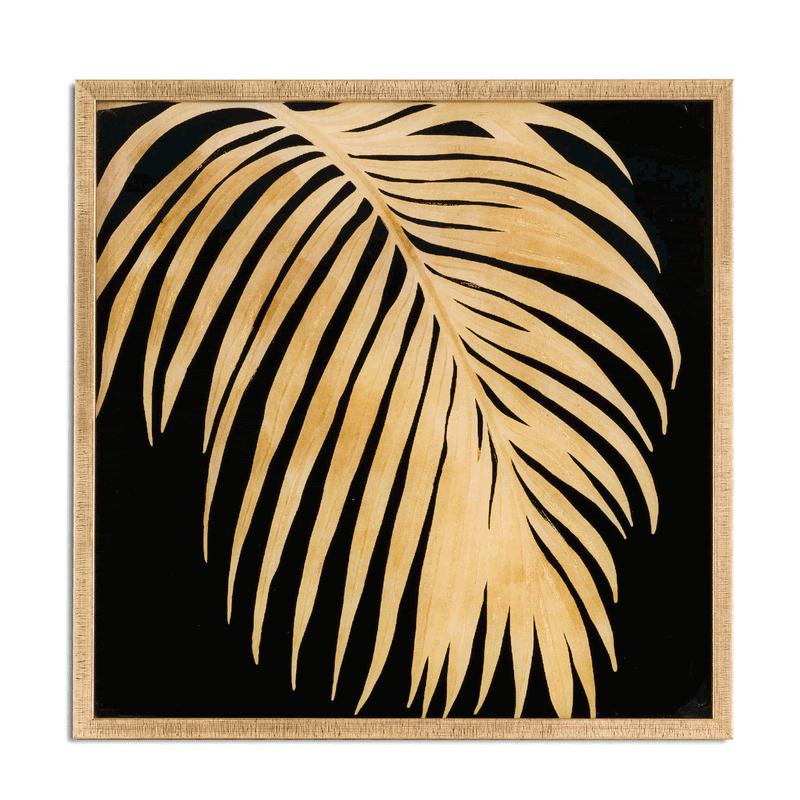 Metallic Palm Glass Image Wall Art by Lavishway | Art Gallery-51209