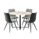 Mia 4 Chair Round Marble Top Dining Table Set by Lavishway | Dining Table Set-24807