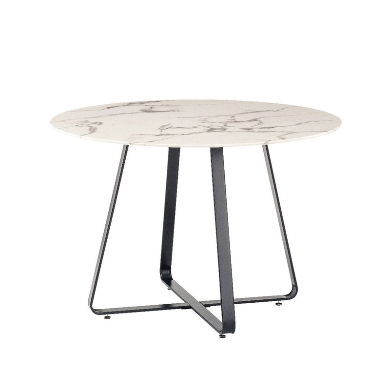 Mia 4 Chair Round Marble Top Dining Table Set by Lavishway | Dining Table Set-24808