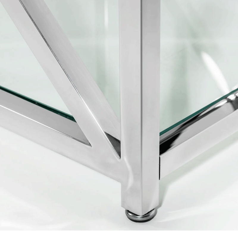 Miami Glass Top Chrome Coffee Table by Lavishway | Coffee Tables-61679