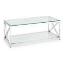 Miami Glass Top Chrome Coffee Table by Lavishway | Coffee Tables-61677