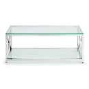 Miami Glass Top Chrome Coffee Table by Lavishway | Coffee Tables-61678