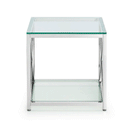 Miami Glass Top Chrome Lamp Table by Lavishway | Side Tables-61650