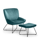 Mila Velvet Accent Chair & Stool by Lavishway | Accent Chairs-61637