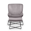 Mila Velvet Accent Chair & Stool by Lavishway | Accent Chairs-61638