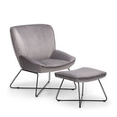 Mila Velvet Accent Chair & Stool by Lavishway | Accent Chairs-61636