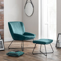 Mila Velvet Accent Chair & Stool by Lavishway | Accent Chairs-61634