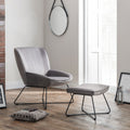 Mila Velvet Accent Chair & Stool by Lavishway | Accent Chairs-61635