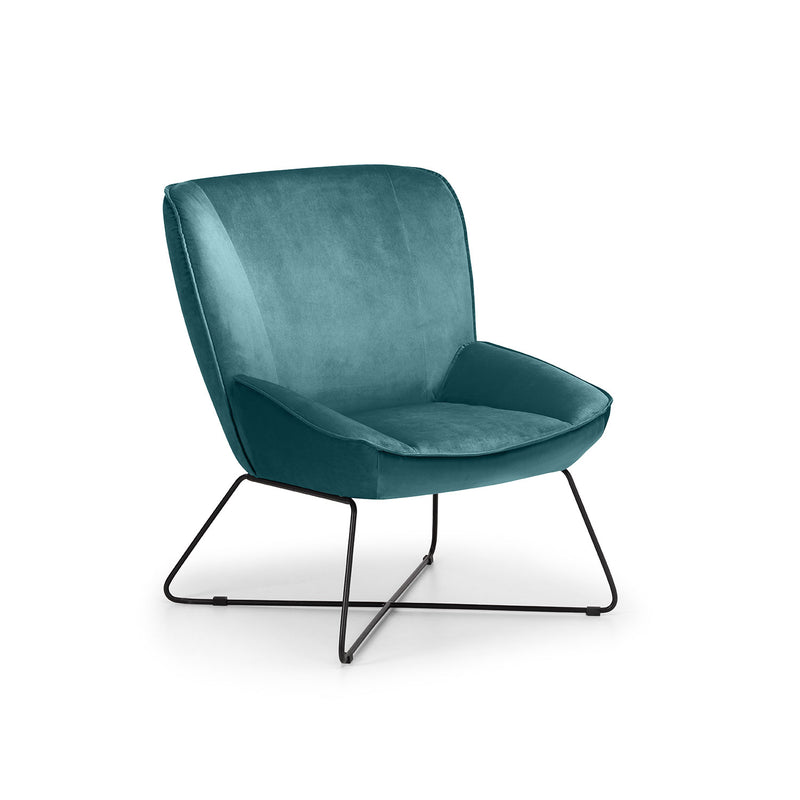 Mila Velvet Accent Chair & Stool by Lavishway | Accent Chairs-61641