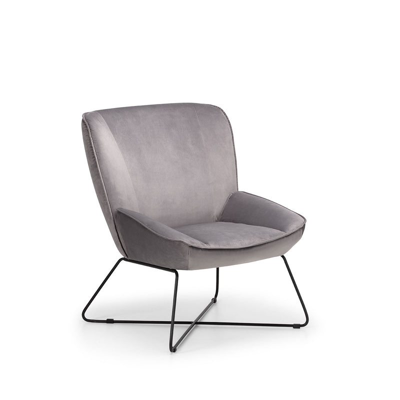 Mila Velvet Accent Chair & Stool by Lavishway | Accent Chairs-61640