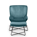 Mila Velvet Accent Chair & Stool by Lavishway | Accent Chairs-61639