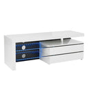 Milano High Gloss LED White TV Unit by Lavishway | TV Units Cabinets-35392