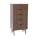 Milo Walnut Finish 5 Chest of Drawers by Lavishway | Chest Of Drawers-23087