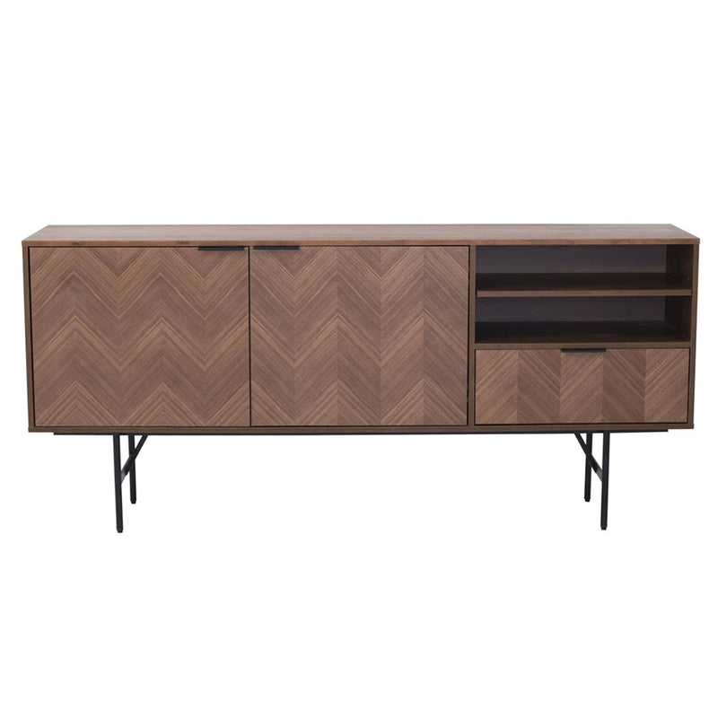 Milo Walnut Finish 2 Doors Sideboard by Lavishway | Sideboards-23080
