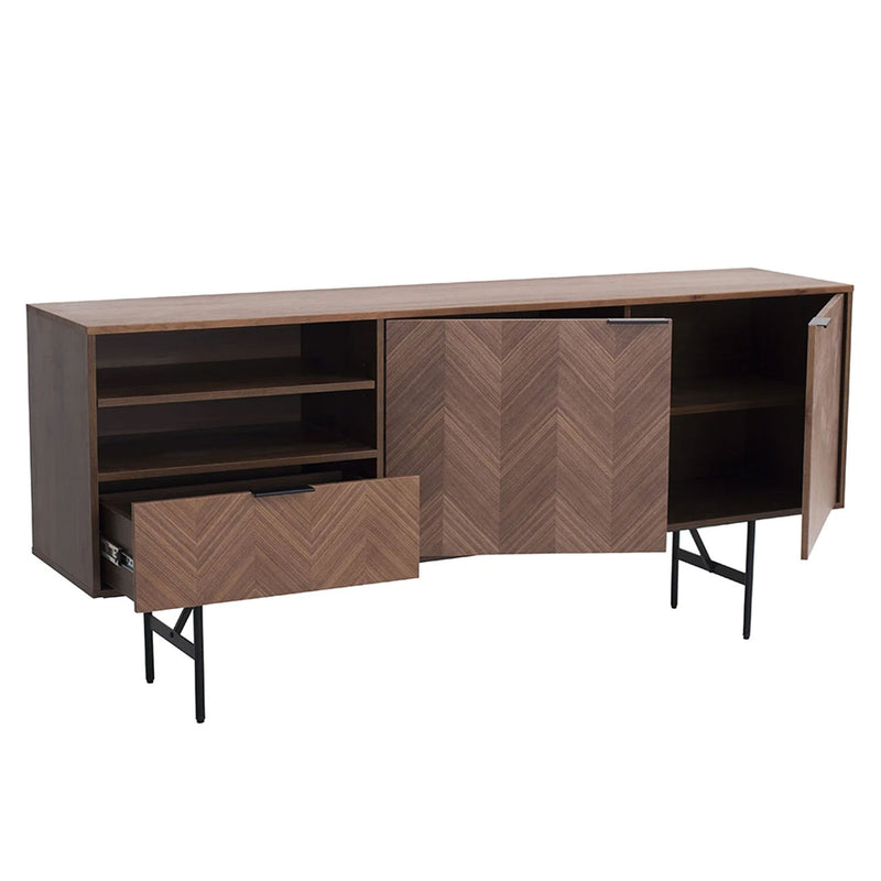 Milo Walnut Finish 2 Doors Sideboard by Lavishway | Sideboards-23081