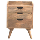 Miro Solid Wood 3 Drawers Bedside Table by Lavishway | Bedside Tables-60028