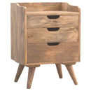 Miro Solid Wood 3 Drawers Bedside Table by Lavishway | Bedside Tables-60027