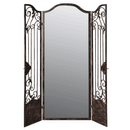 Mirrored Iron Finish Room Divider by Lavishway | Wall Mirrors-58847