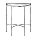 Mirrored Top Silver Semi Circle Side Table by Lavishway | Side Tables-51135