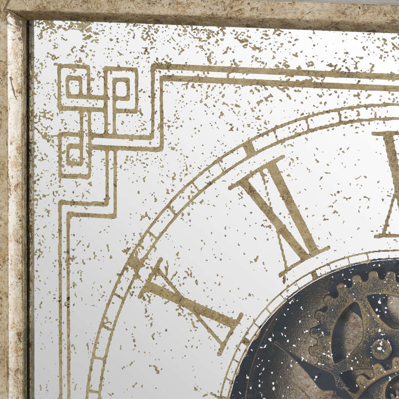 Mirrored Square Framed Moving Mechanism Clock by Lavishway | Wall Clocks-51570