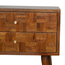 Hutch Chestnut Finish 2 Drawers Bedside Table by Lavishway | Bedside Tables-58829