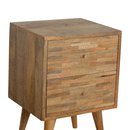 Hutch Mixed Pattern 2 Drawers Bedside Cabinet by Lavishway | Bedside Tables-58811