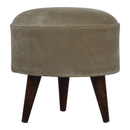 Mocha Upholstered Velvet Footstool by Lavishway | Footstool-58681