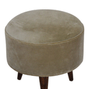 Mocha Upholstered Velvet Footstool by Lavishway | Footstool-58682