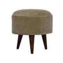 Mocha Upholstered Velvet Footstool by Lavishway | Footstool-58684