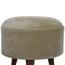 Mocha Upholstered Velvet Footstool by Lavishway | Footstool-58686