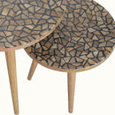 Modena Abstract Design Top Nesting Stools by Lavishway | Nest of Tables-57153