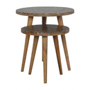 Modena Abstract Design Top Nesting Stools by Lavishway | Nest of Tables-57149