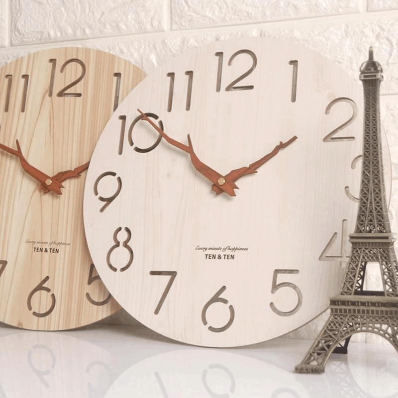 Modern Design Wooden 3D Wall Clock by Lavishway | Wall Clocks-50035