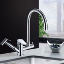 Modern Style Steel Kitchen Tap With Spray Gun by Lavishway | Kitchen Faucets-48608